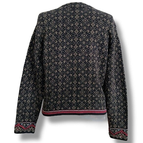 Nomadic Traders Womens Cardigan Sz Medium Full Zip Nordic Pattern Knit Sweater - Picture 5 of 7
